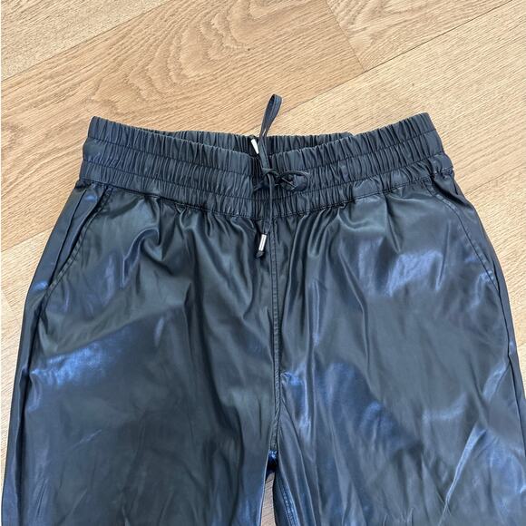 Blank NYC - Faux Leather Drawstring Joggers in Black - Picture 2 of 4